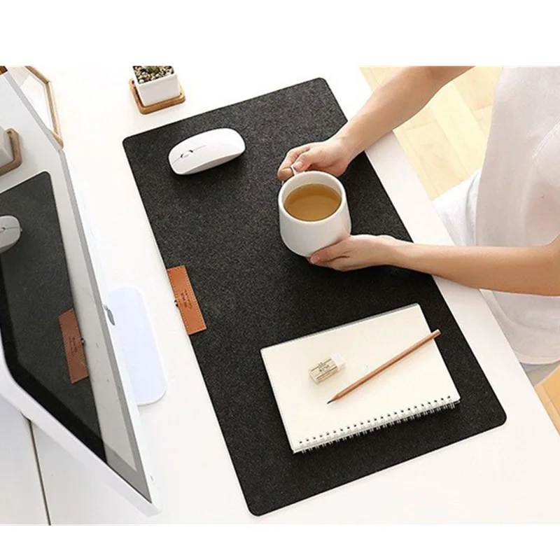 Mat kaymaz yün keçe dizüstü masa düzenleyici bilgisayar masası yastık sümen masa klavye Mouse Pad ofis masası aksesuarları