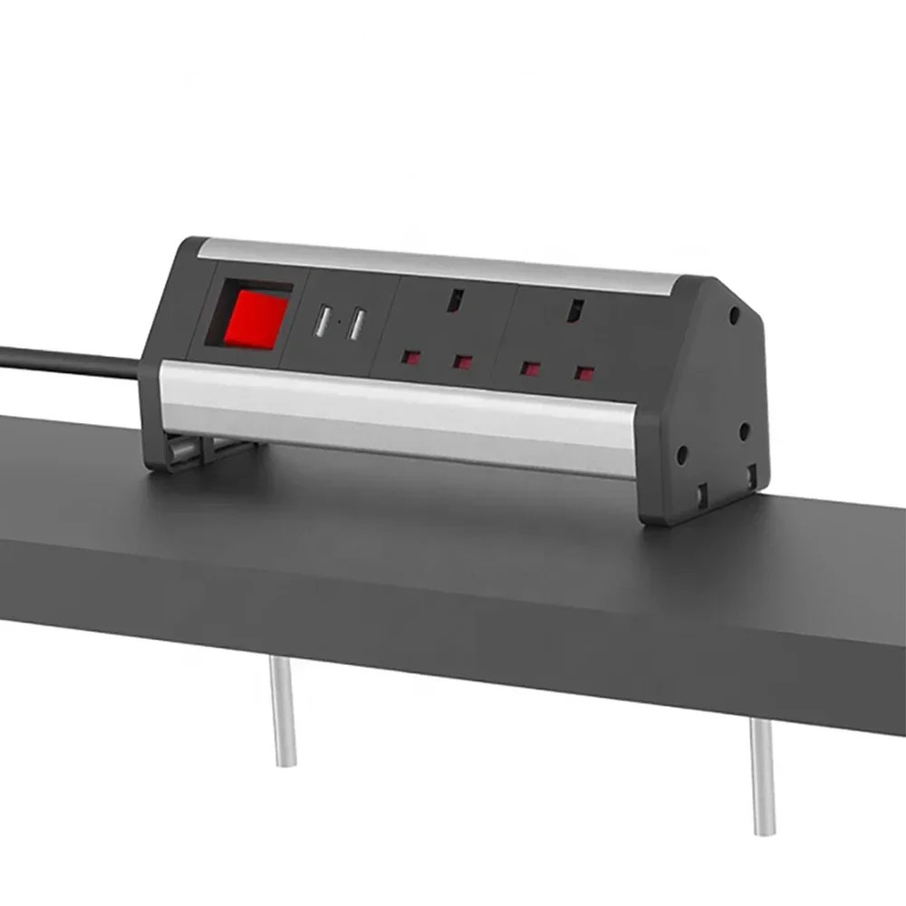 Melery masa gizli güç şeridi kelepçe İngiliz prizler USB elektrik İngiltere fişler 2/3/4/5 çıkış konferans masası mutfak ev ofis - Görsel 2