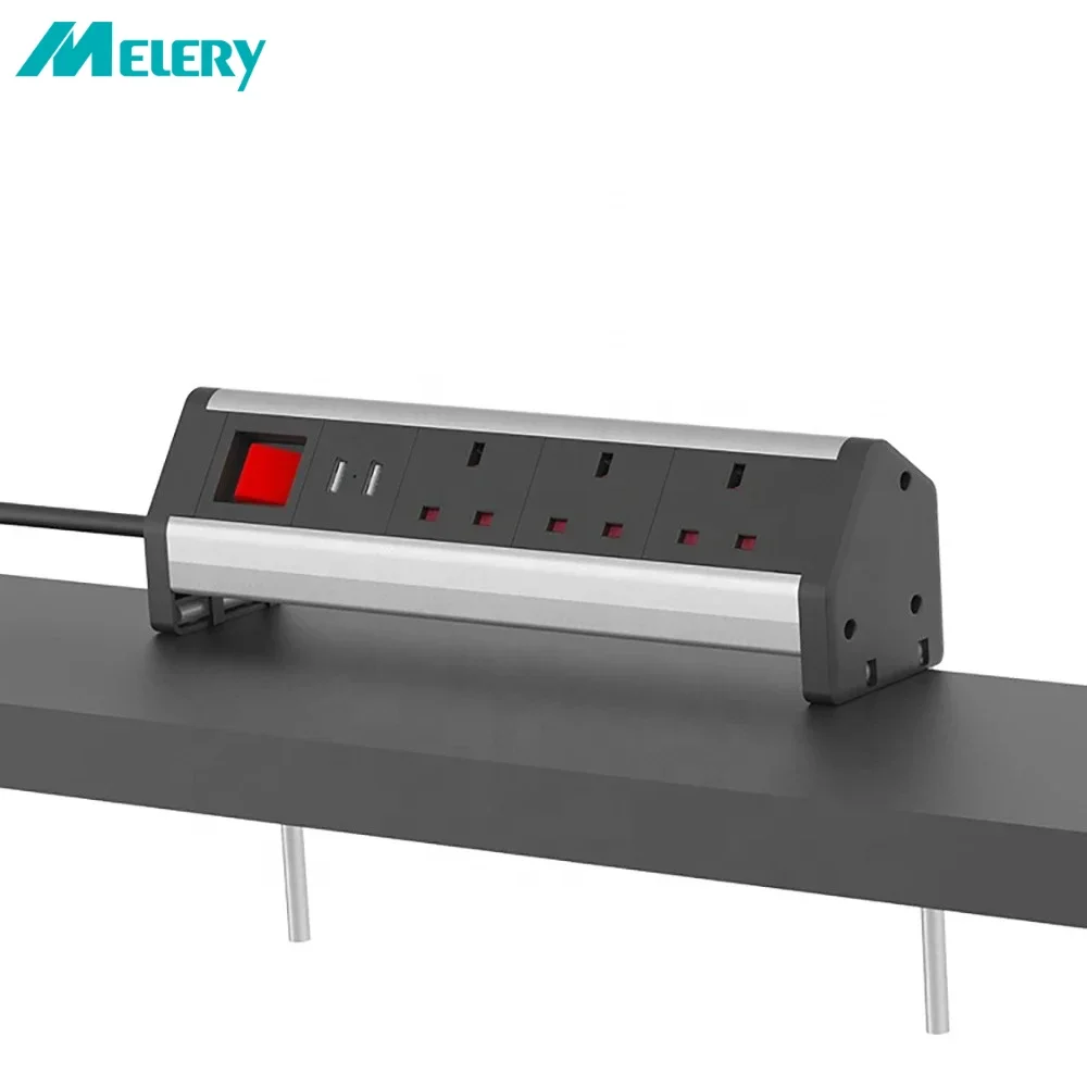 Melery masa gizli güç şeridi kelepçe İngiliz prizler USB elektrik İngiltere fişler 2/3/4/5 çıkış konferans masası mutfak ev ofis