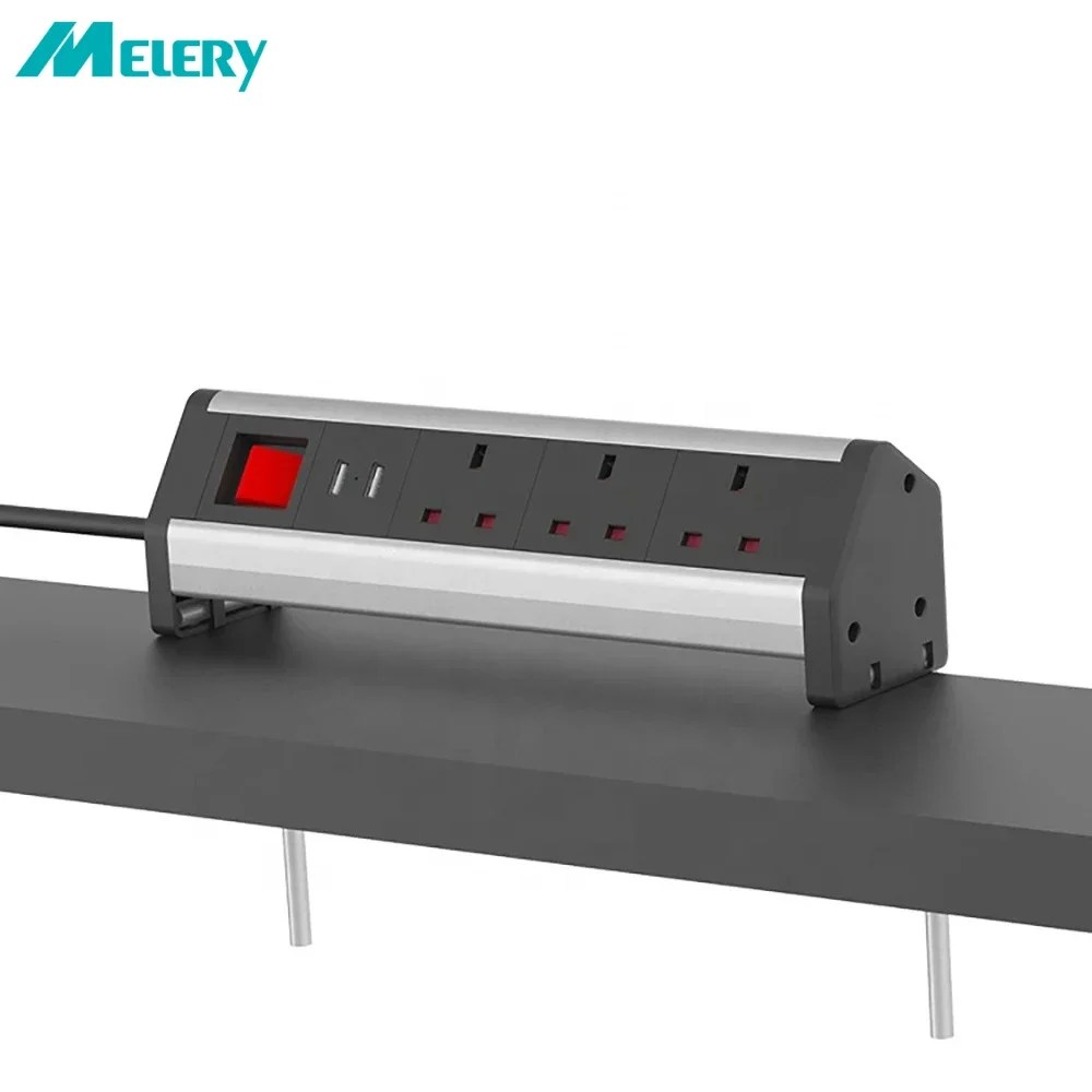 Melery masa gizli güç şeridi kelepçe İngiliz prizler USB elektrik İngiltere fişler 2/3/4/5 çıkış konferans masası mutfak ev ofis