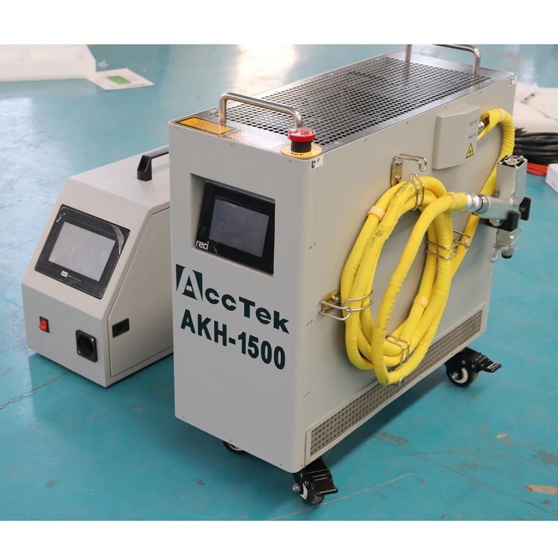 Metal küçük lazer kaynakçı için AccTek 1500w hava soğutma AccTek Mini Fiber lazer KAYNAK MAKINESİ