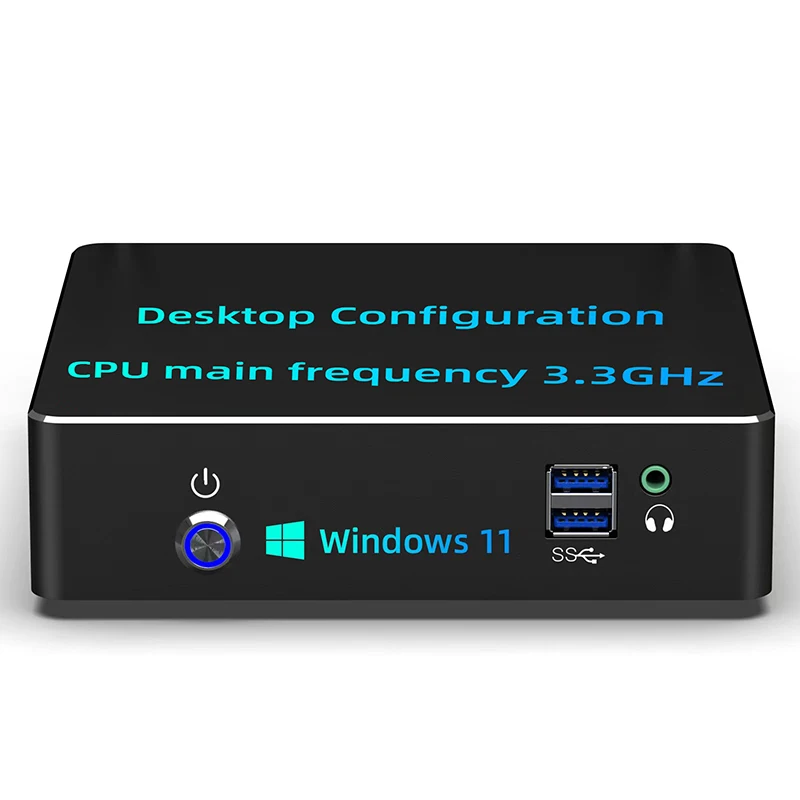 Mini PC Intel Core i3 işlemci masaüstü makinesi 3.3GHz yapılandırma Windows 11 Pro masaüstü bilgisayarlar HDMI/VGA/USB 3.0
