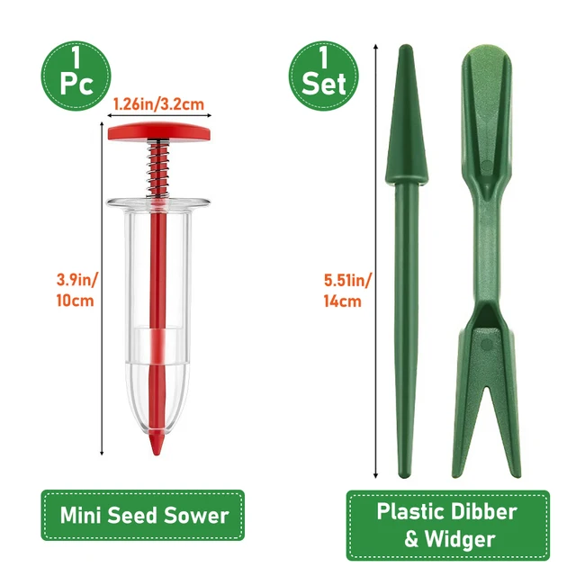 Mini ekim tohum dağıtıcı manuel ekim tohum serpme el tohum ekici aracı 5 farklı ayarları ile el ekme 2 Transpl