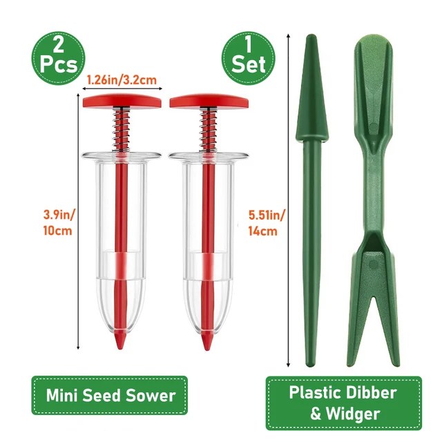 Mini ekim tohum dağıtıcı manuel ekim tohum serpme el tohum ekici aracı 5 farklı ayarları ile el ekme 2 Transpl - Görsel 11