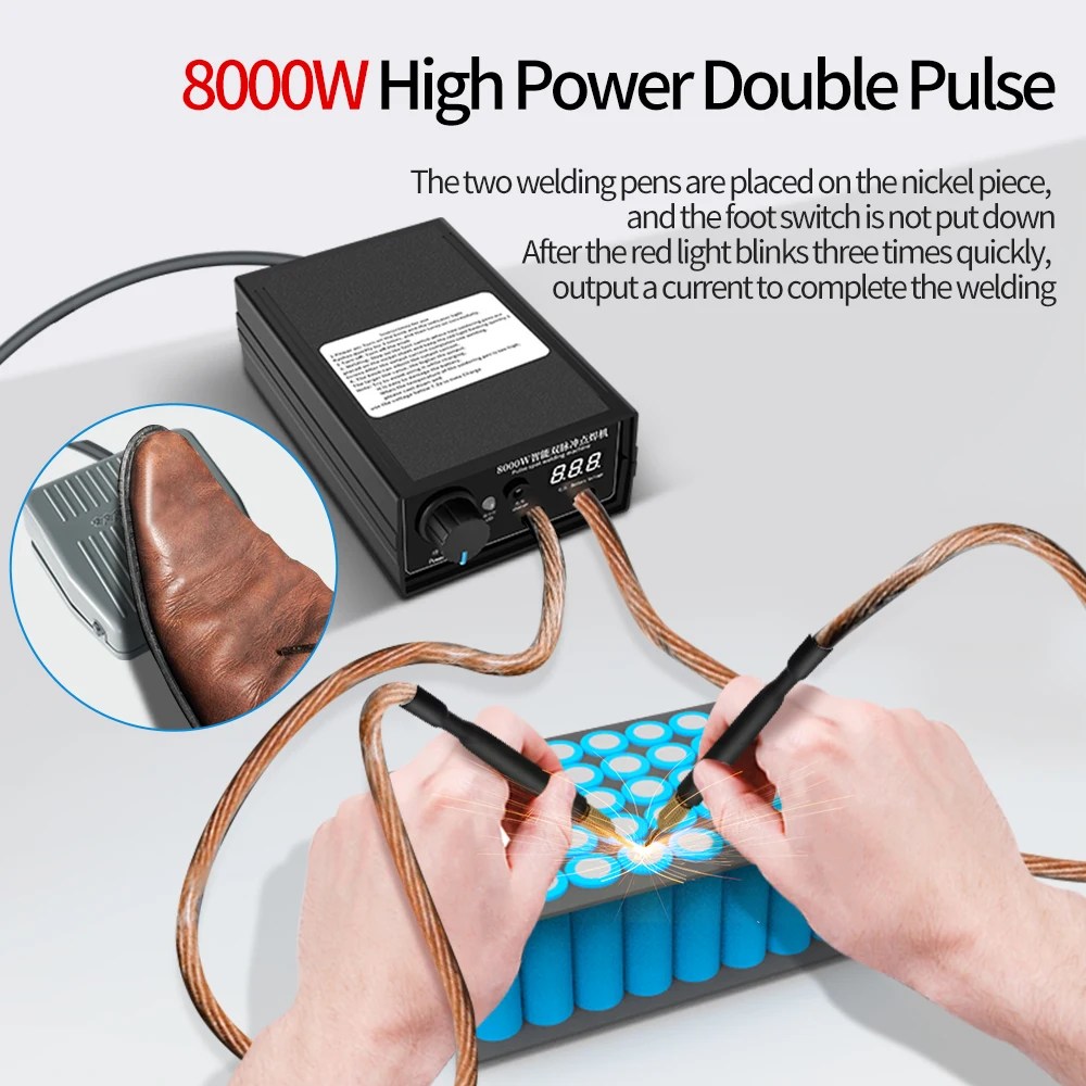 Mini noktalar KAYNAK MAKINESİ 8000W el nokta kaynak dijital ekran şarj edilebilir 18650 pil ve kaynak nikel şerit için - Görsel 3