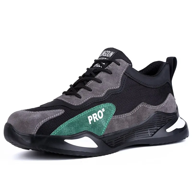 Moda güvenlik ayakkabıları erkekler çizmeler çelik ayak ayakkabı erkekler delinmez çalışma Sneakers erkek ayakkabı iş çizmeleri yıkılmaz ayakkabı