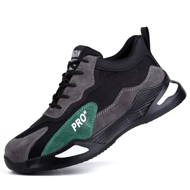 Moda güvenlik ayakkabıları erkekler çizmeler çelik ayak ayakkabı erkekler delinmez çalışma Sneakers erkek ayakkabı iş çizmeleri yıkılmaz ayakkabı - Görsel 7