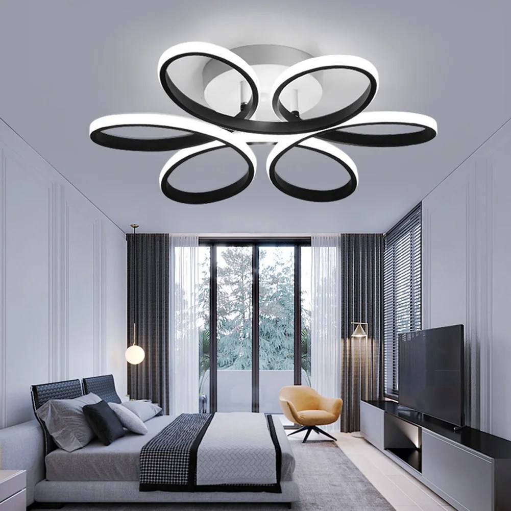 Modern çiçek LED tavan ışıkları Nodic iç mekan aydınlatması Led yüzeye monte tavan yatak odası için lamba oturma odası koridor ışıkları - Görsel 3