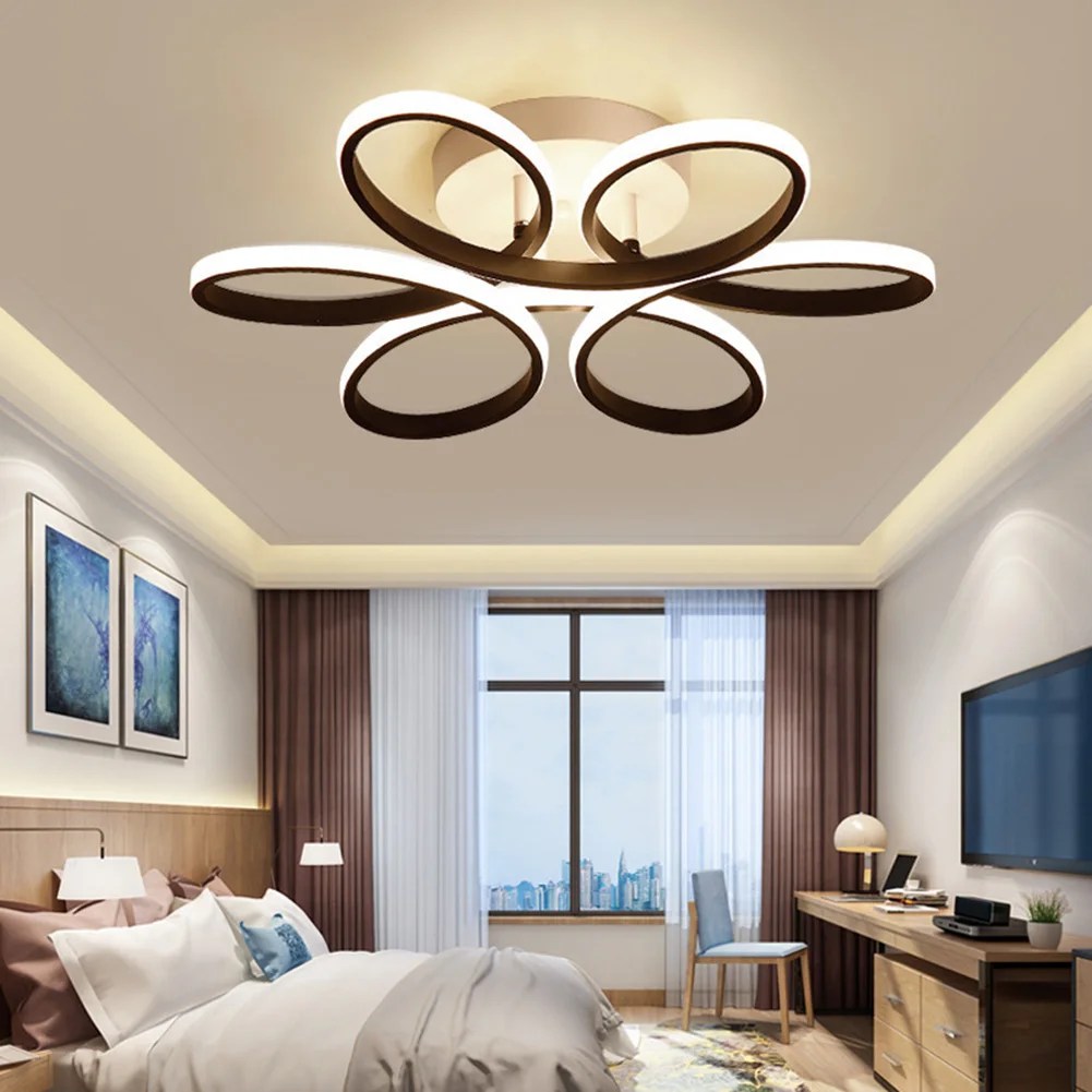 Modern çiçek LED tavan ışıkları Nodic iç mekan aydınlatması Led yüzeye monte tavan yatak odası için lamba oturma odası koridor ışıkları - Görsel 4