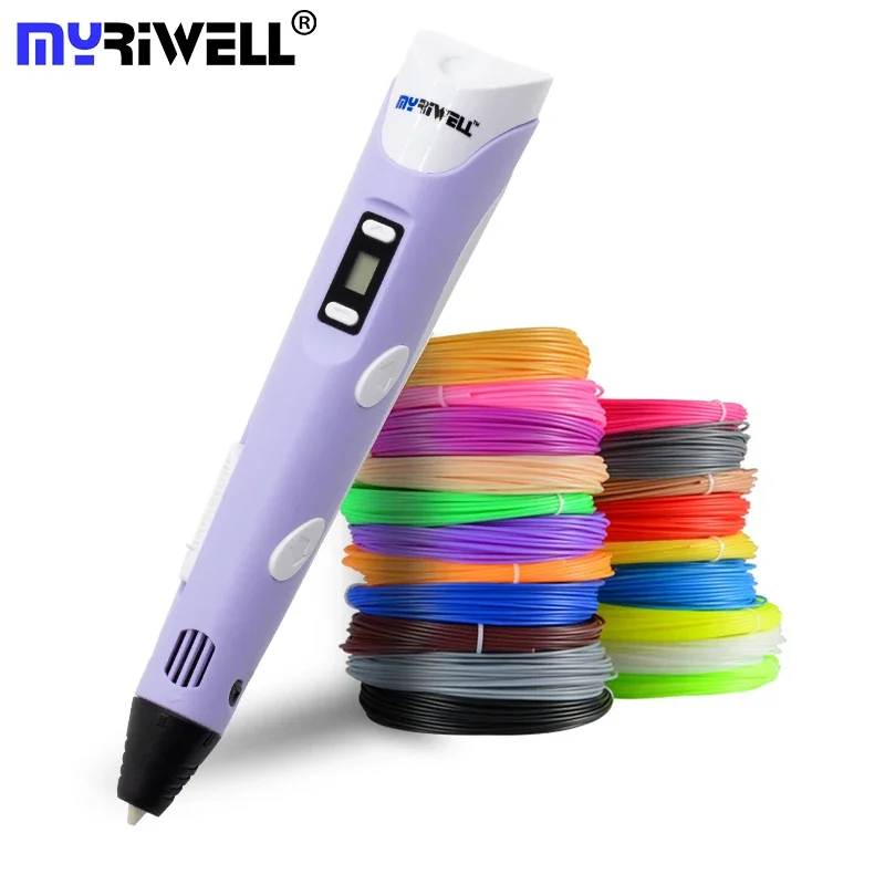 Myriwell 3D kalem LED ekran 2nd nesil 3D baskı kalem ile 100M PLA Filament sanat DIY kalemler çocuklar için çizim araçları