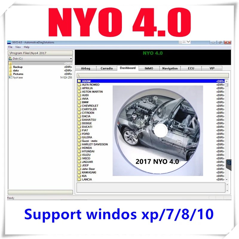 NYO 4 veritabanı hava yastığı araba radyo Dashboard IMMO navigasyon araba radyo kilidini USB oto tamir yazılımı araba radyo Nyo4