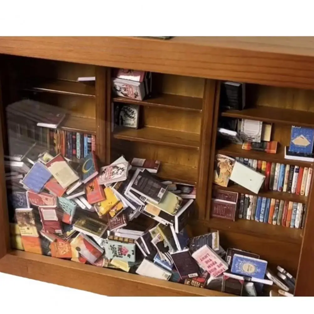 Ofis stres kabartma ahşap kütüphane Diorama anksiyete kitaplık stres rahatlatıcı ofis için eve taşınma için minyatür vitrinin