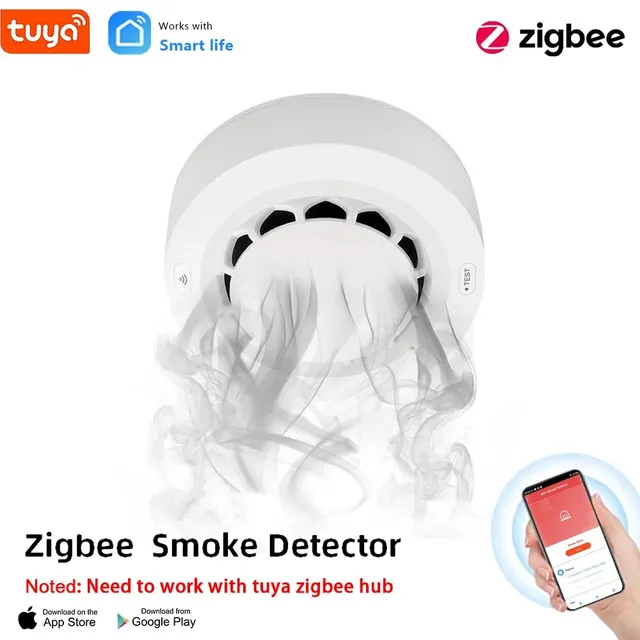 Onentutuya Zigbee duman sensörü yangın alarmı dedektörü ev güvenlik Alarm duman sensörü Tuya Zigbee Hub ile çalışması gerekir