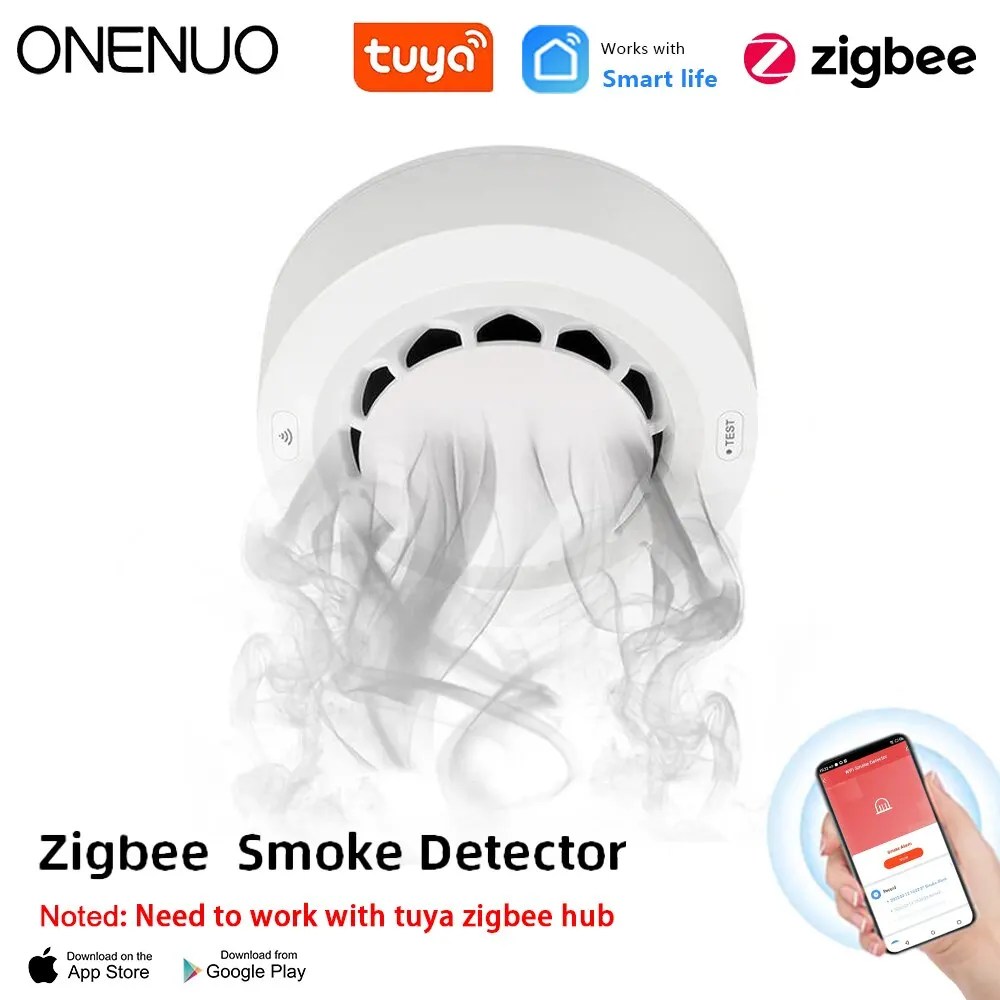 Onentutuya Zigbee duman sensörü yangın alarmı dedektörü ev güvenlik Alarm duman sensörü Tuya Zigbee Hub ile çalışması gerekir