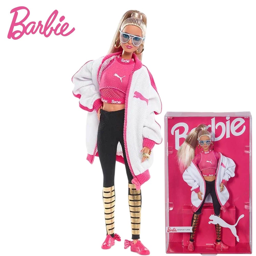 Orijinal Barbie X Puma bebek ortak Model spor moda ceket siyah etiket sınırlı koleksiyon oyuncak çocuk doğum günü hediyesi Dwf59