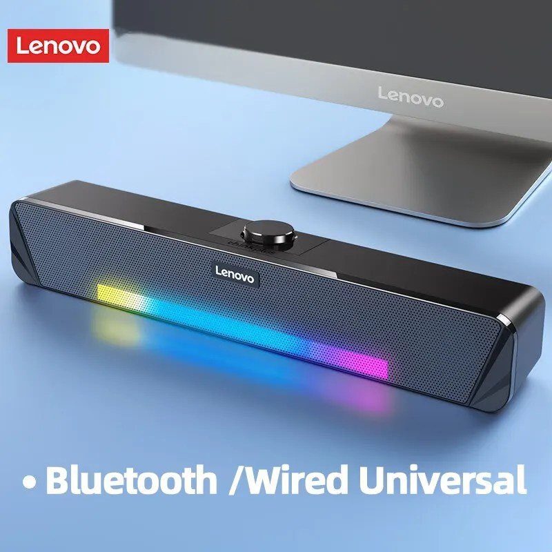 Orijinal Lenovo TS33 kablolu ve Bluetooth 5.0 hoparlör 360 ev film Surround ses çubuğu masa bilgisayar Subwoofer için ses hoparlör - Görsel 2