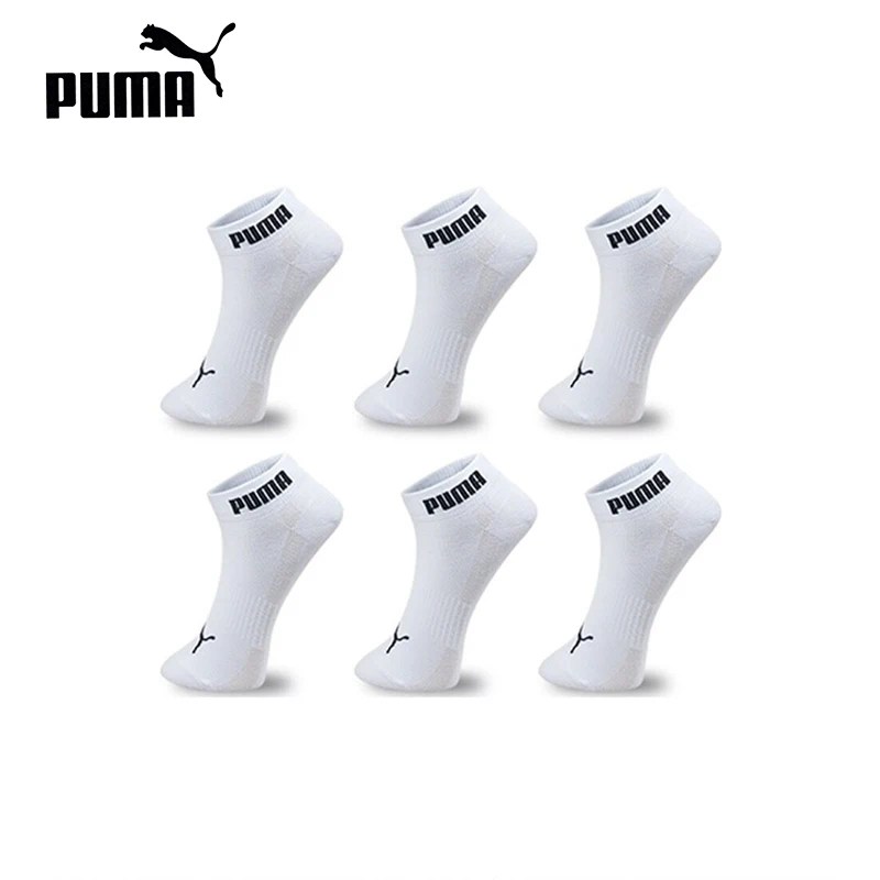 Orijinal Puma düz renk logosu erkek ve kadın çorap klasik rahat nefes Stub varil beyaz spor çorapları 100002381-003