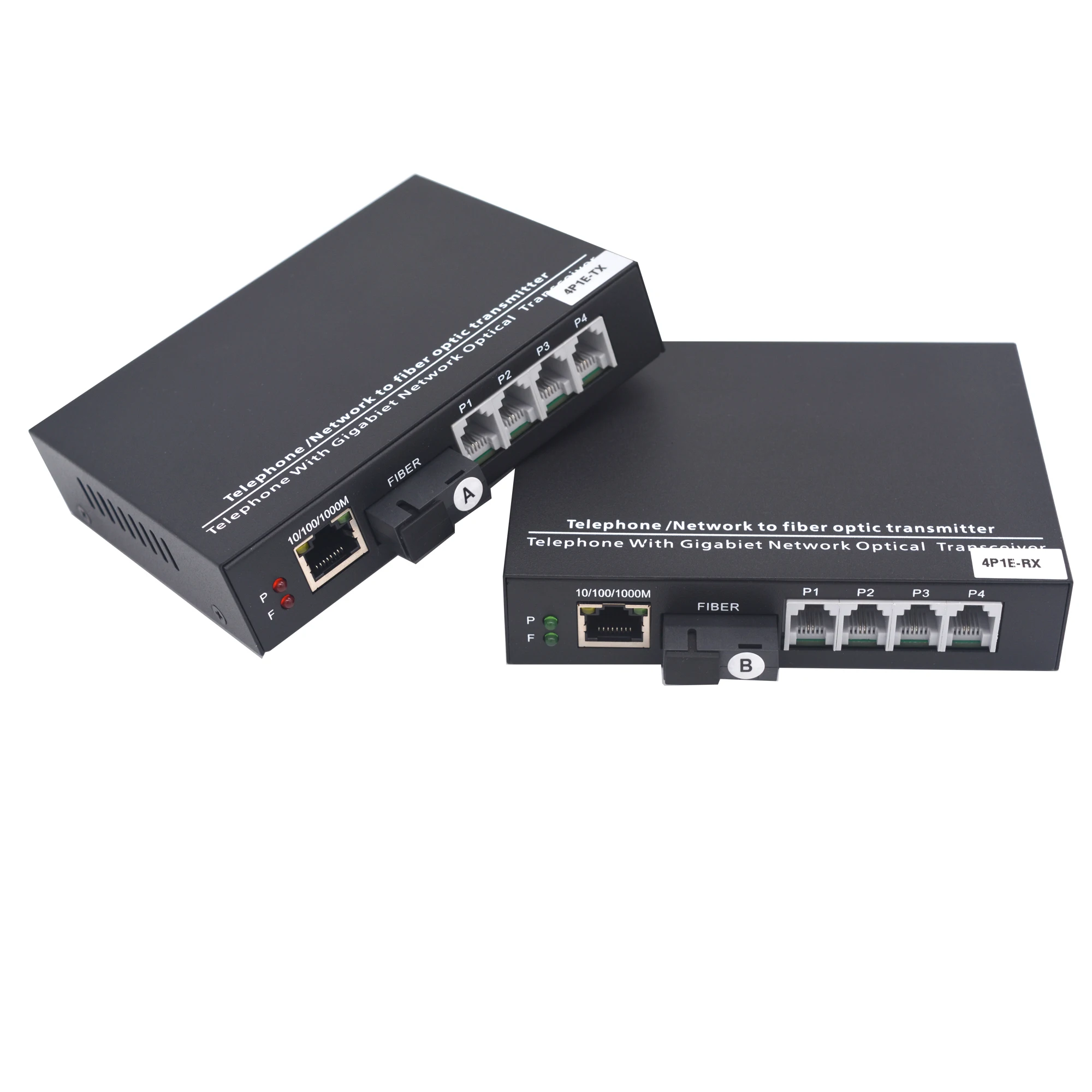 POTS RJ11 telefon ve Fiber optik dönüştürücüler üzerinden Gigabit Ethernet-Fiber üzerinden PCM ses, Fiber üzerinden Ethernet RJ45 kiti - Görsel 1