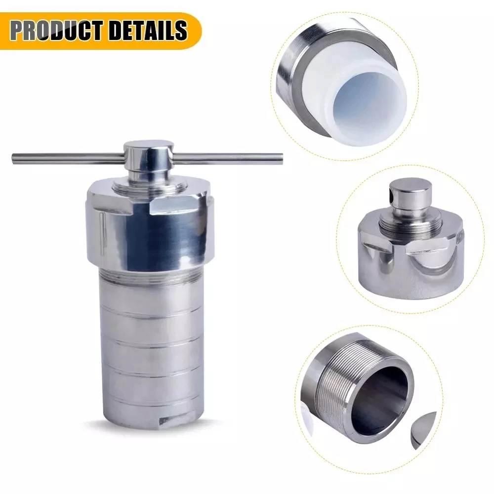 PTFE odası hidrotermal sentez 50ml ile gemi su ısıtıcısı hidrotermal otoklav reaktörü