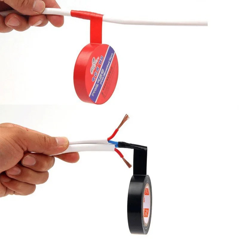 PVC yalıtım bandı kırmızı sarı yeşil mavi siyah elektrik bandı süper sopa PVC su geçirmez bant, 1 rulo 10m ve 5m - Görsel 4