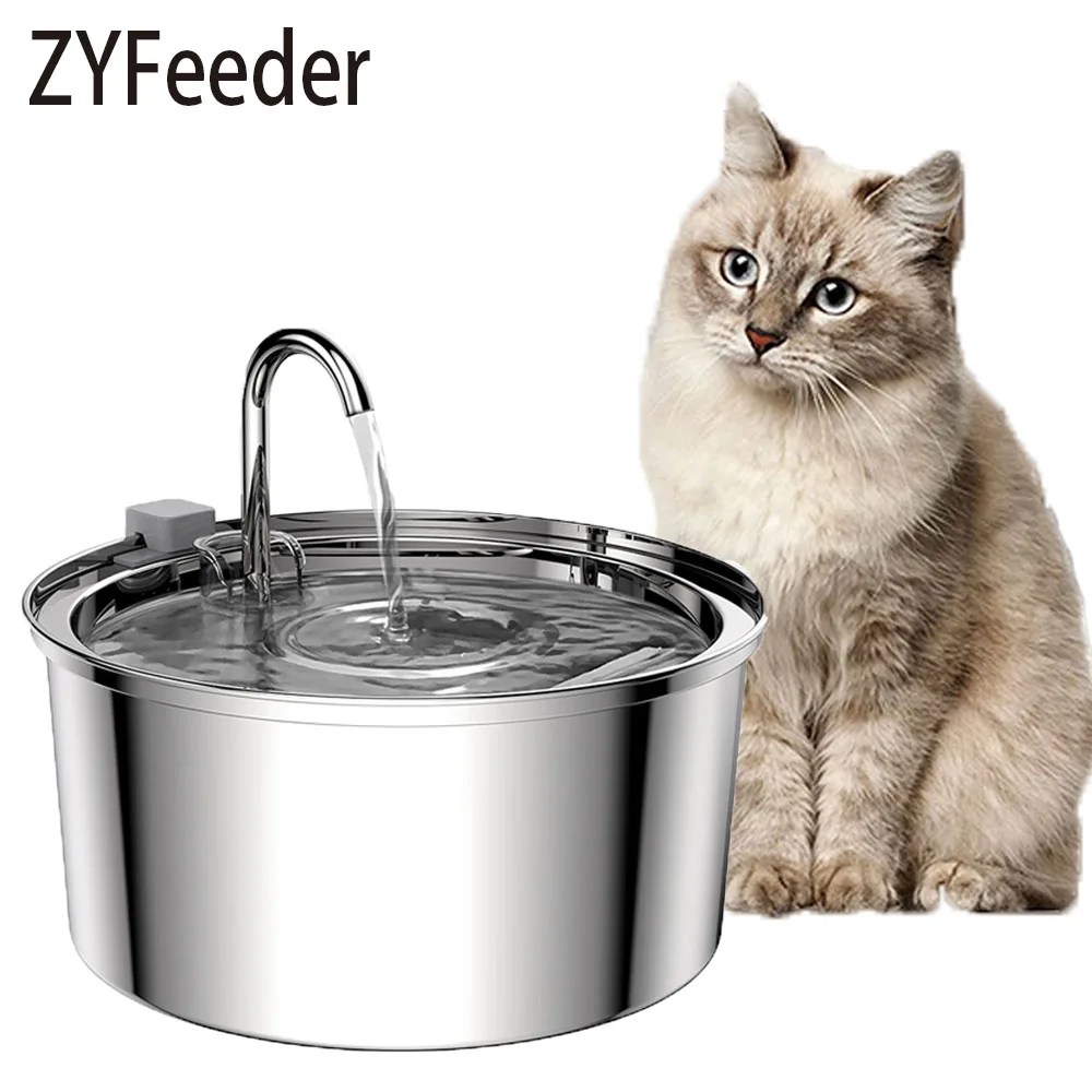 Paslanmaz çelik Pet su besleyici kedi otomatik kedi köpek filtre çeşme için su çeşmesi USB elektrik dilsiz akıllı suluk
