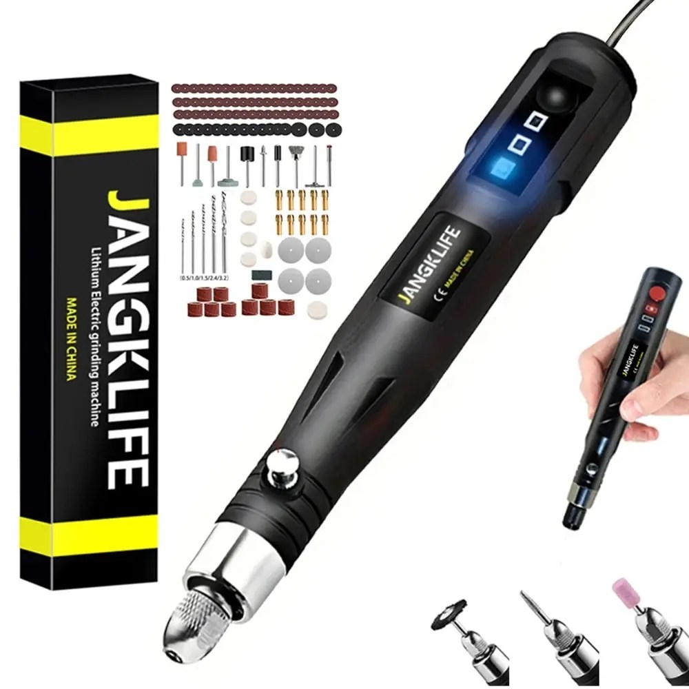 Pil değirmeni olmadan elektrikli matkap öğütücü gravür kalem Mini matkap elektrikli döner aracı taşlama makinesi