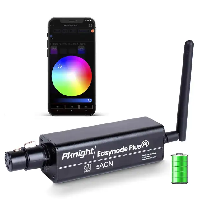 Pknight 2.4G kablosuz WiFi DMX Easynode artı Mini DMX denetleyici App ile WIFI-DMX PRO kullanarak ArtNet/sac protokolü