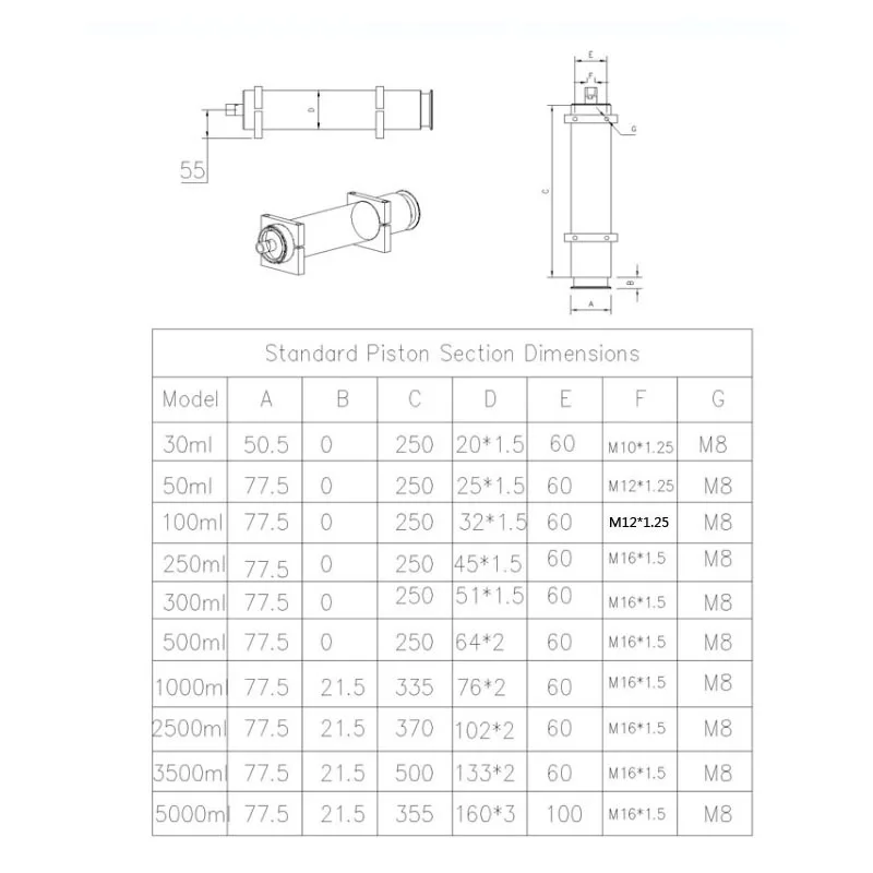 Pnömatik silindir takımı için dolum makinesi 100ml 300ml 500ml 1000ml, pnömatik Piston silindir için dolum makinesi parça