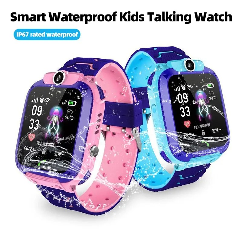 Q12 çocuklar akıllı 2G çağrı telefon izle su geçirmez anne çocuk GPS monitör Boy kızlar SOS spor dijital saatler izci