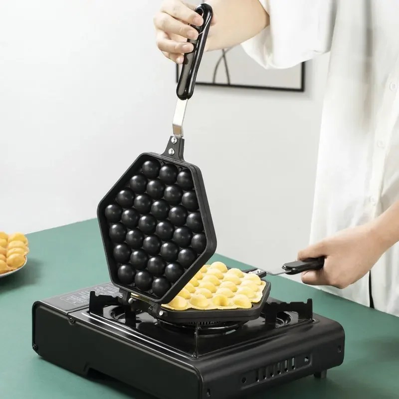 QQ yumurta kabarcık kek fırın tepsisi kalıp rulo demir alüminyum Hongkong Waffle makinesi kalıp yapışmaz kaplama DIY kekler plaka