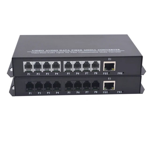 RJ11 telefon ve 10/100M Ethernet üzerinden Fiber optik genişletici, sabit hat telefonları Fiber, Singlemode 20Km, çok modlu 500m - Görsel 11