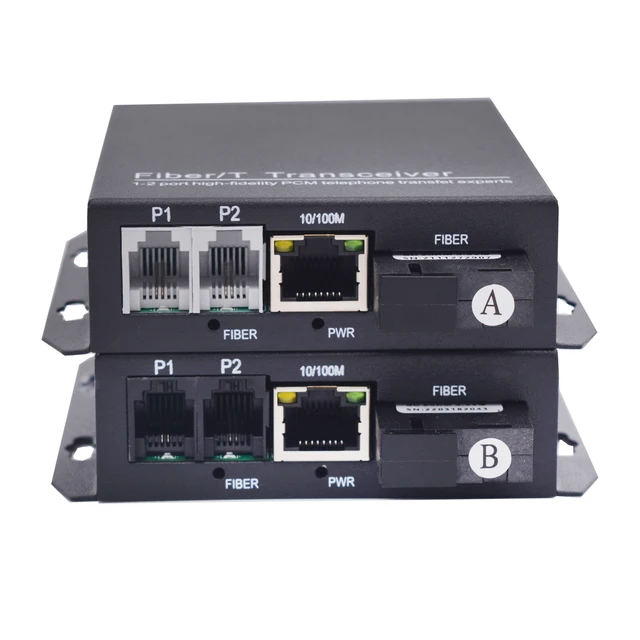 RJ11 telefon ve 10/100M Ethernet üzerinden Fiber optik genişletici, sabit hat telefonları Fiber, Singlemode 20Km, çok modlu 500m