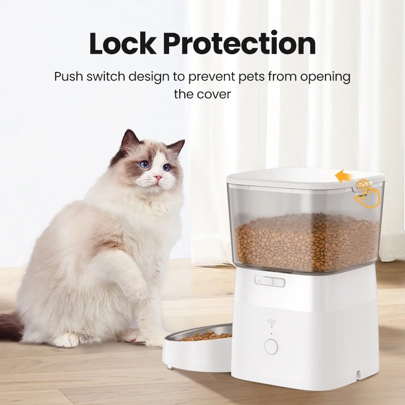 ROJECO 2L otomatik WIFI kedi besleyici akıllı kediler Kibble dağıtıcı kediler için uzaktan kumanda ile otomatik Pet gıda dağıtıcı aksesuarları - Görsel 4