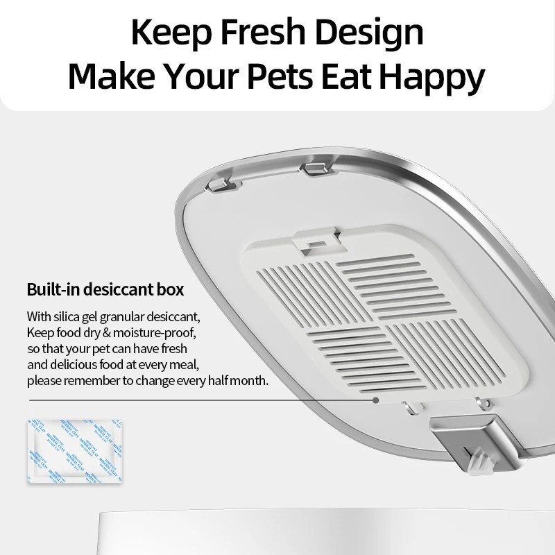 ROJECO otomatik kedi besleyici Pet akıllı kedi maması Kibble dağıtıcı uzaktan kumanda WiFi düğme kediler köpek aksesuarları için otomatik besleyici - Görsel 6