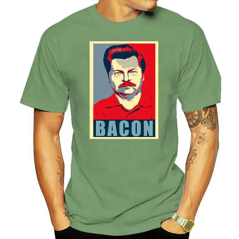 Ron umut swanson T shirt ron swanson parklar ve rekreasyon parkları ron biftek et hayvanlar oyunu yumurta tavuk