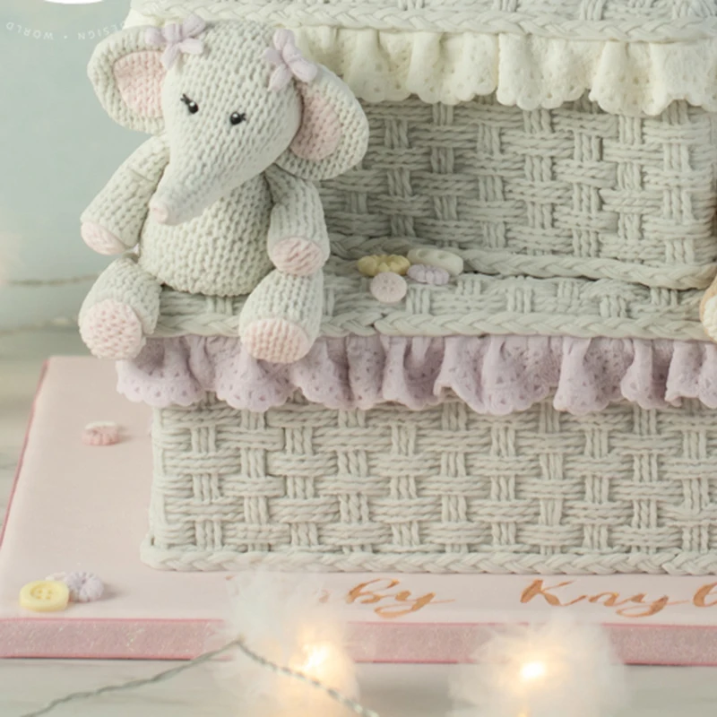Rustik sepet örgü kalıp silikon kalıp fondan kek dekorasyon aracı Gumpaste Sugarcraft çikolata formları Bakeware araçları
