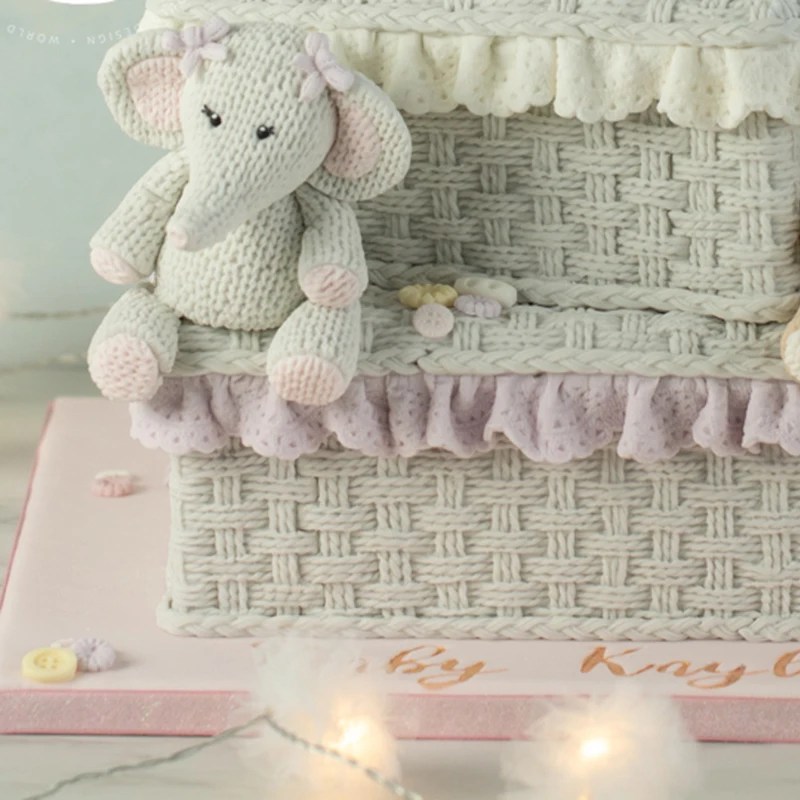Rustik sepet örgü kalıp silikon kalıp fondan kek dekorasyon aracı Gumpaste Sugarcraft çikolata formları Bakeware araçları - Görsel 3
