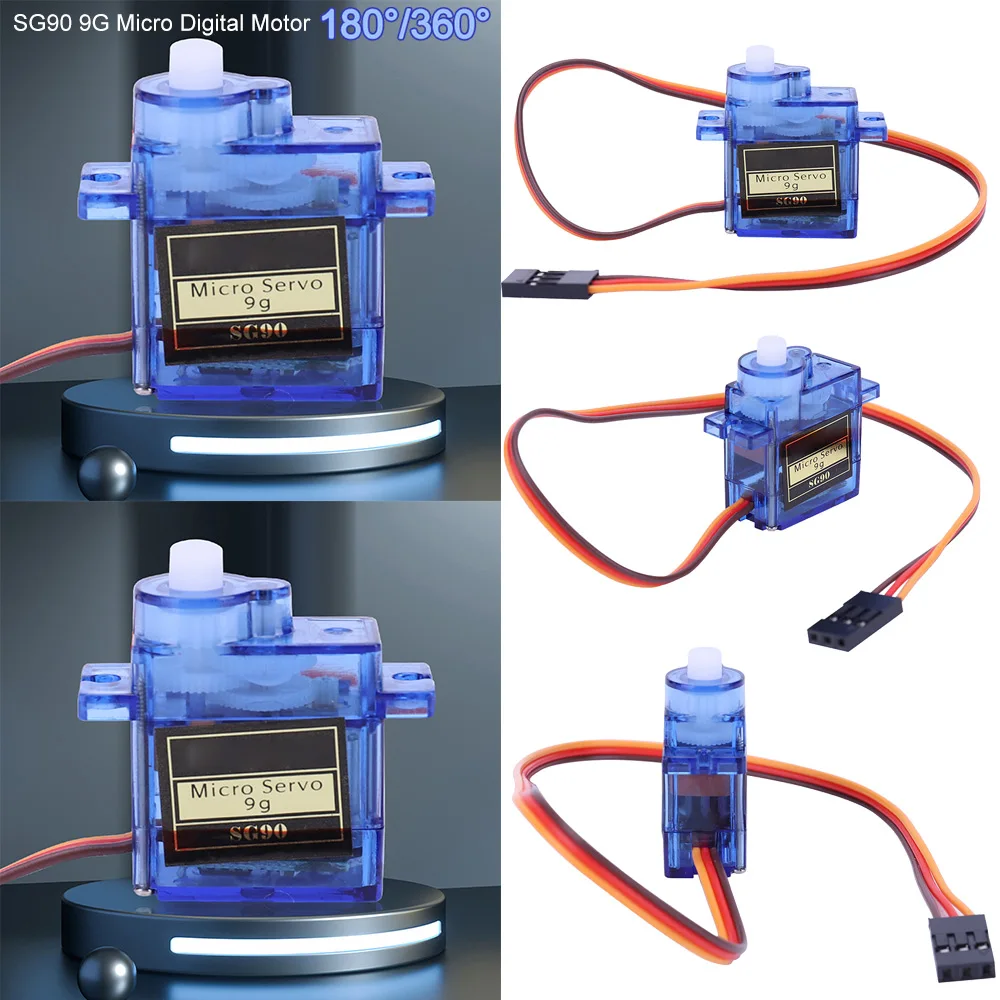 SG90 9G mikro dişli Servo Motor sabit kanatlı direksiyon motoru RC helikopter uçak uçak için 180/360 derece