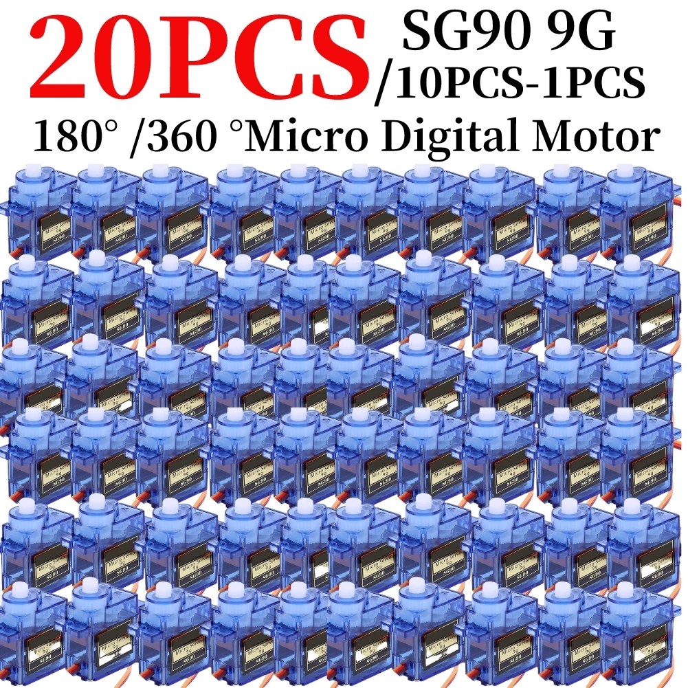 SG90 9G mikro dijital Servo Motor RC helikopter uçak uçak için 180/360 derece minyatür Servo Motor