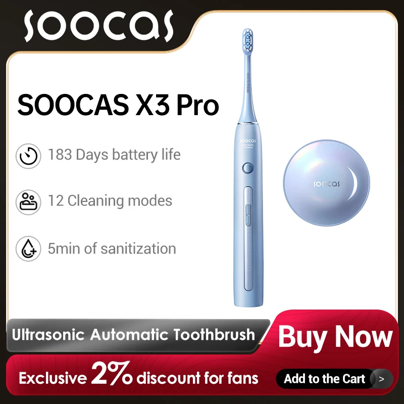 SOOCAS X3 Pro ultrasonik elektrikli diş fırçası UVC sterilizasyon ipx7 su geçirmez beyazlatma otomatik diş fırçası
