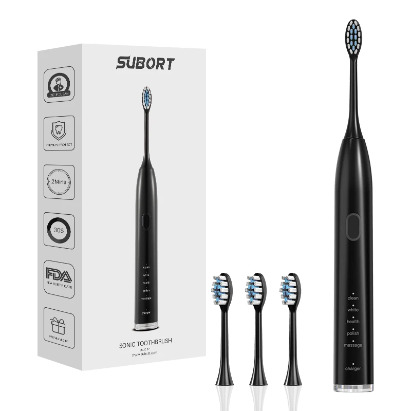 SUBORT S2 Sonic Elektrikli Diş Fırçası Erkekler ve Kadınlar için Ev Beyazlatma IPX7 Su Geçirmez Diş Fırçası Ultrasonik Otomatik Diş Fırçası