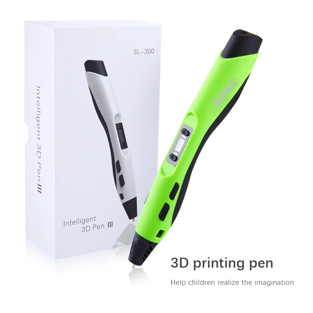 SUNLU 3D baskı kalem SL-300 çocuk ve yetişkinler için 3d çizim baskı kalem desteği PLA/ABS filamenti 1.75mm çocuk yılbaşı hediyeleri