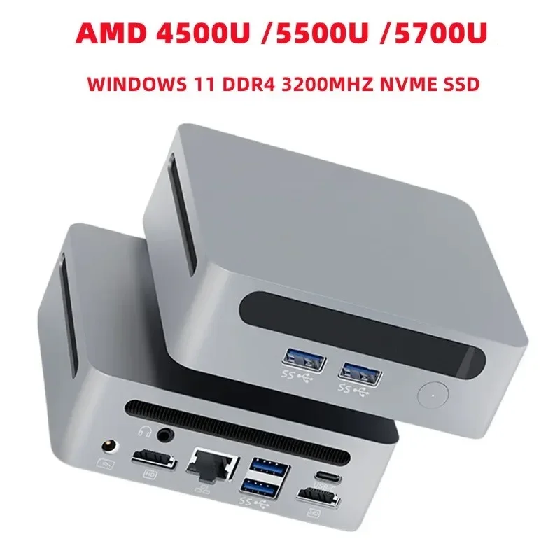 SZBOX Mini PC AMD Ryzen ry/ 5500U / 5700U / 7530U Windows 11 DDR4 3200MHZ NVME SSD WIIF 6 BT 5.2 4K MINI PC oyun bilgisayarı