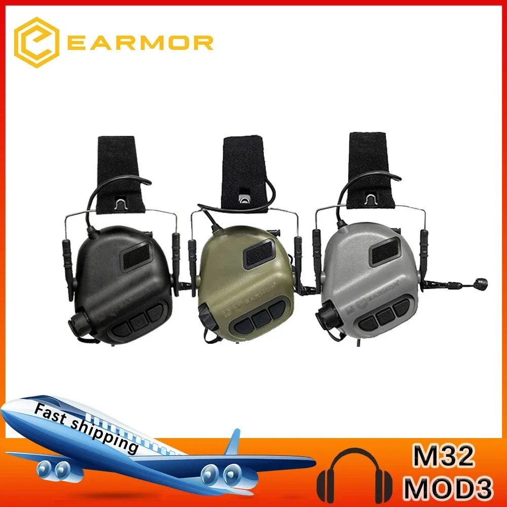 Satış!!!EARMOR M32 MOD3 Penutup Telinga Berburu & menmenk Dengan Mikrofon Amplifikasi Suara Mendukung Komunikasi PTT