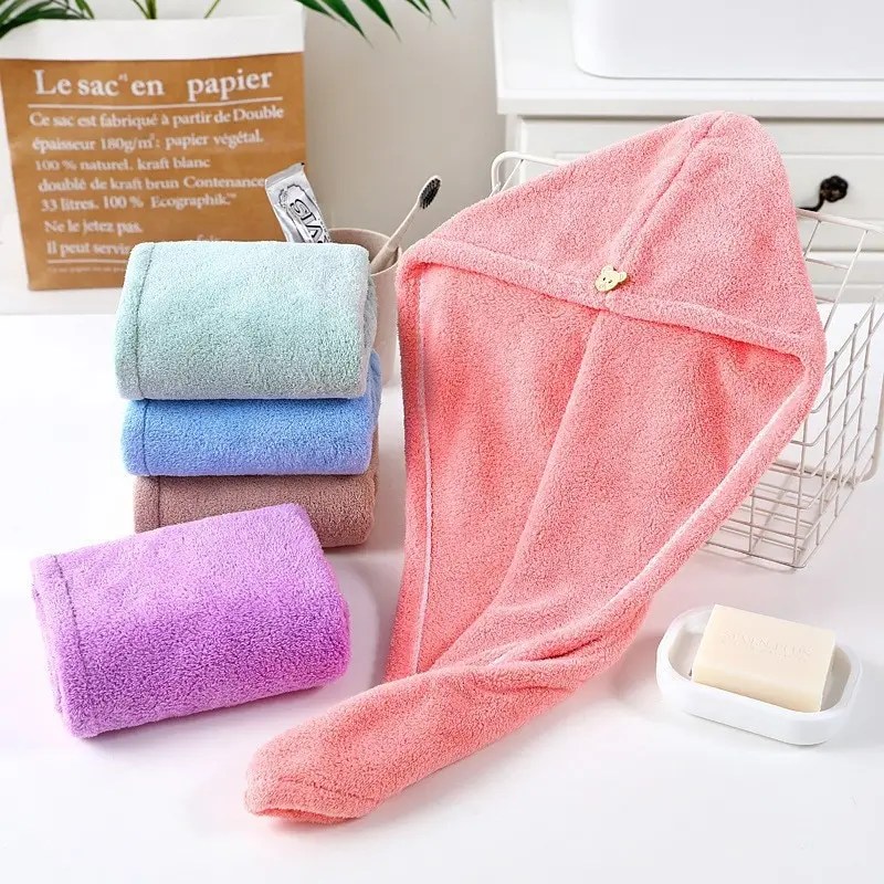Sihirli mikrofiber saç havlu hızlı kurutma kurutma havlu kadınlar Wrap kafa emme su banyo şapka
