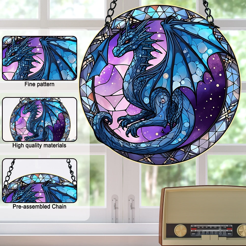 Suncatcher paneli güneş yakalayıcılar duvar asılı dekorlar ejderha akrilik kapı işareti asılı dekorlar ation yusufçuk fil pencere dekor için