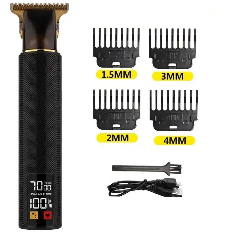 T9 LCD elektrikli saç kesme yağı tıraş başlığı elektrikli itici oyma erkekler için elektrikli tıraş makinesi şarj edilebilir saç düzeltici bakım