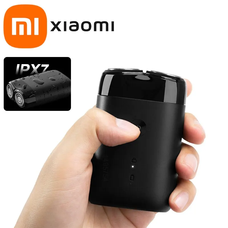 Taşınabilir XIAOMI Mijia elektrikli tıraş makinesi S100 ikiz bıçak kuru islak jilet sakal düzeltici kesici TypeC şarj edilebilir erkekler jilet makinesi