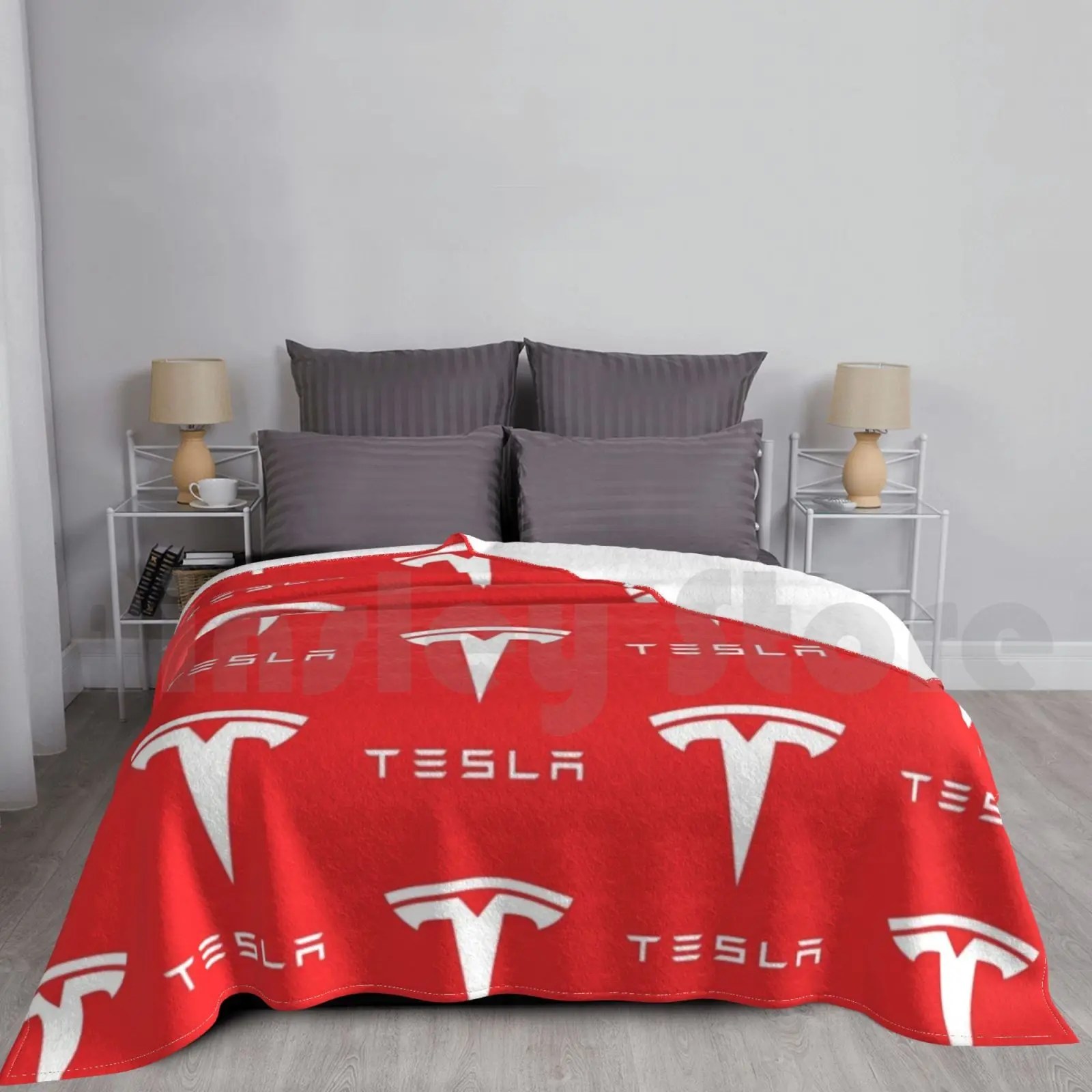 Tesla battaniye için çekyat seyahat Tesla Logo modeli 3 Spacex uzay Elon Musk Roadster