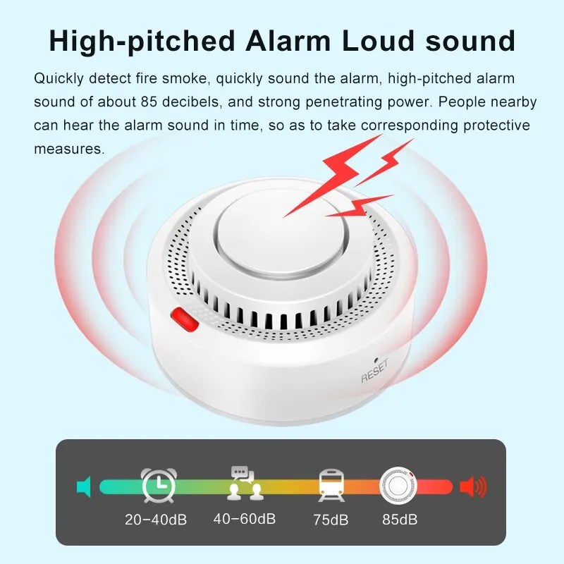 Tuya ZigBee akıllı duman dedektörü güvenlik koruma duman alarmı yangın koruma akıllı yaşam App üzerinden ev güvenlik sistemi için - Görsel 3